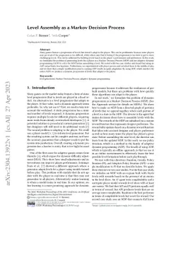 Level Assembly as a Markov Decision Process