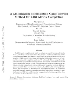 A Majorization-Minimization Gauss-Newton Method for 1-Bit Matrix
  Completion