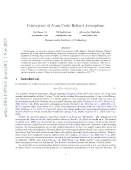 Convergence of Adam Under Relaxed Assumptions