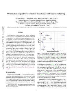 Optimization-Inspired Cross-Attention Transformer for Compressive
  Sensing