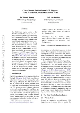 Cross-Domain Evaluation of POS Taggers: From Wall Street Journal to
  Fandom Wiki