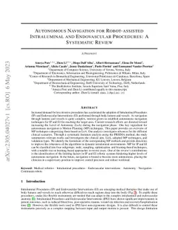 Autonomous Navigation for Robot-assisted Intraluminal and Endovascular
  Procedures: A Systematic Review