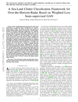 A Sea-Land Clutter Classification Framework for Over-the-Horizon-Radar
  Based on Weighted Loss Semi-supervised GAN