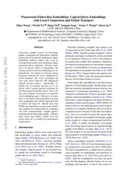 Wasserstein-Fisher-Rao Embedding: Logical Query Embeddings with Local
  Comparison and Global Transport
