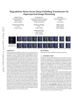 Degradation-Noise-Aware Deep Unfolding Transformer for Hyperspectral
  Image Denoising