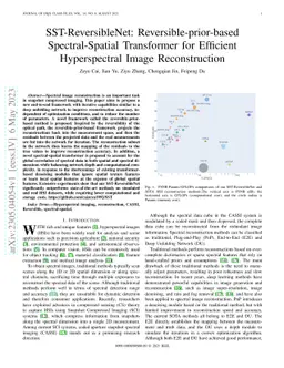 SST-ReversibleNet: Reversible-prior-based Spectral-Spatial Transformer
  for Efficient Hyperspectral Image Reconstruction