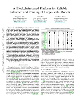 A Blockchain-based Platform for Reliable Inference and Training of
  Large-Scale Models
