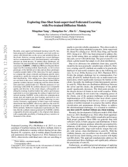 Exploring One-shot Semi-supervised Federated Learning with A Pre-trained
  Diffusion Model