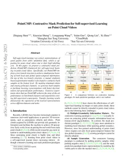 PointCMP: Contrastive Mask Prediction for Self-supervised Learning on
  Point Cloud Videos
