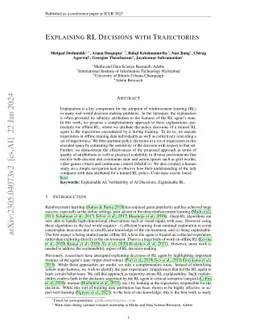 Explaining RL Decisions with Trajectories