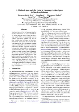 A Minimal Approach for Natural Language Action Space in Text-based Games