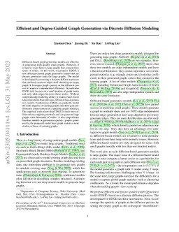Efficient and Degree-Guided Graph Generation via Discrete Diffusion
  Modeling