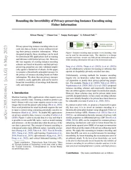 Bounding the Invertibility of Privacy-preserving Instance Encoding using
  Fisher Information