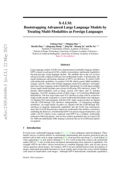 X-LLM: Bootstrapping Advanced Large Language Models by Treating
  Multi-Modalities as Foreign Languages