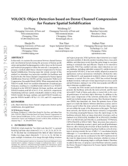 YOLOCS: Object Detection based on Dense Channel Compression for Feature
  Spatial Solidification