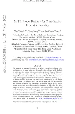 MrTF: Model Refinery for Transductive Federated Learning