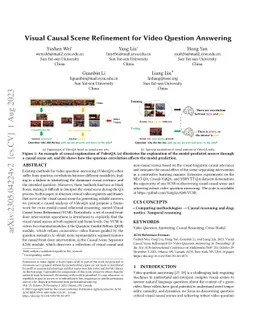 Visual Causal Scene Refinement for Video Question Answering