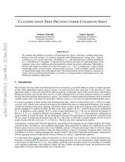 Classification Tree Pruning Under Covariate Shift