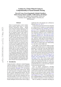 Laziness Is a Virtue When It Comes to Compositionality in Neural
  Semantic Parsing