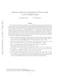 Speedup of Distributed Algorithms for Power Graphs in the CONGEST Model