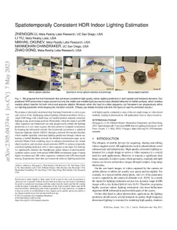 Spatiotemporally Consistent HDR Indoor Lighting Estimation