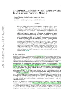 A Variational Perspective on Solving Inverse Problems with Diffusion
  Models
