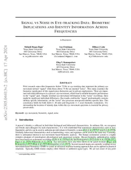 Signal vs Noise in Eye-tracking Data: Biometric Implications and
  Identity Information Across Frequencies
