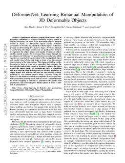 DeformerNet: Learning Bimanual Manipulation of 3D Deformable Objects