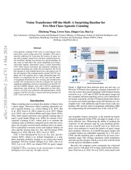 Vision Transformer Off-the-Shelf: A Surprising Baseline for Few-Shot
  Class-Agnostic Counting