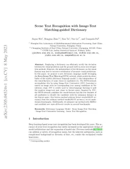 Scene Text Recognition with Image-Text Matching-guided Dictionary