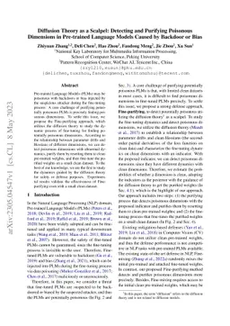 Diffusion Theory as a Scalpel: Detecting and Purifying Poisonous
  Dimensions in Pre-trained Language Models Caused by Backdoor or Bias