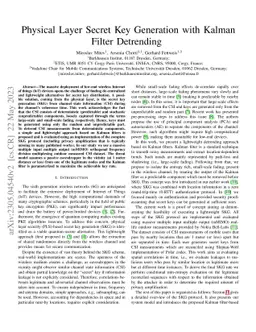 Physical Layer Secret Key Generation with Kalman Filter Detrending