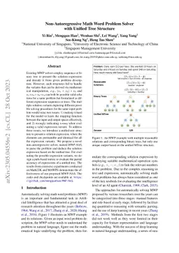 Non-Autoregressive Math Word Problem Solver with Unified Tree Structure