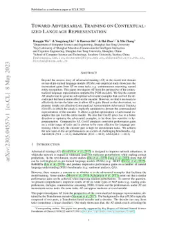 Toward Adversarial Training on Contextualized Language Representation