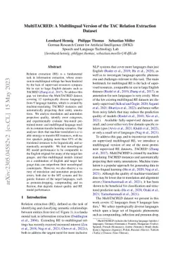 MultiTACRED: A Multilingual Version of the TAC Relation Extraction
  Dataset