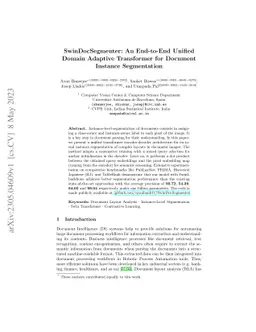 SwinDocSegmenter: An End-to-End Unified Domain Adaptive Transformer for
  Document Instance Segmentation