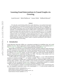 Learning Good Interventions in Causal Graphs via Covering