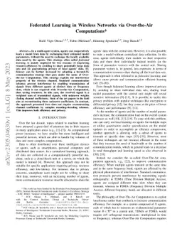 Federated Learning in Wireless Networks via Over-the-Air Computations