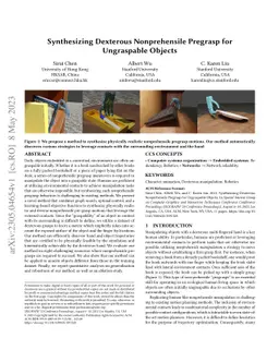 Synthesize Dexterous Nonprehensile Pregrasp for Ungraspable Objects