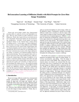 ReGeneration Learning of Diffusion Models with Rich Prompts for
  Zero-Shot Image Translation