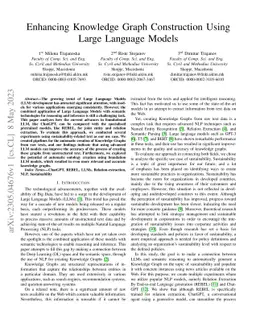 Enhancing Knowledge Graph Construction Using Large Language Models