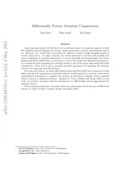Differentially Private Attention Computation