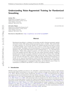Understanding Noise-Augmented Training for Randomized Smoothing