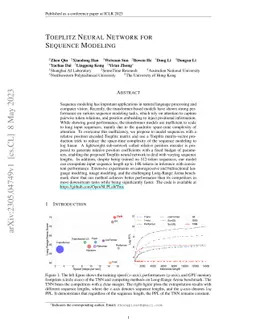Toeplitz Neural Network for Sequence Modeling