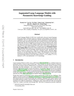 Augmented Large Language Models with Parametric Knowledge Guiding
