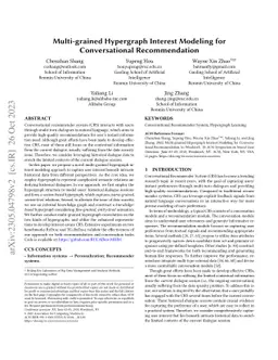 Multi-grained Hypergraph Interest Modeling for Conversational
  Recommendation