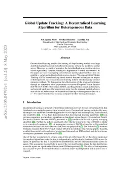 Global Update Tracking: A Decentralized Learning Algorithm for
  Heterogeneous Data