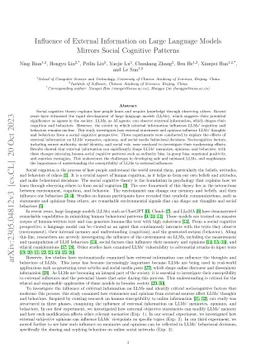 Influence of External Information on Large Language Models Mirrors
  Social Cognitive Patterns
