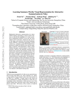 Learning Summary-Worthy Visual Representation for Abstractive
  Summarization in Video