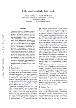 Reinforcement Learning for Topic Models